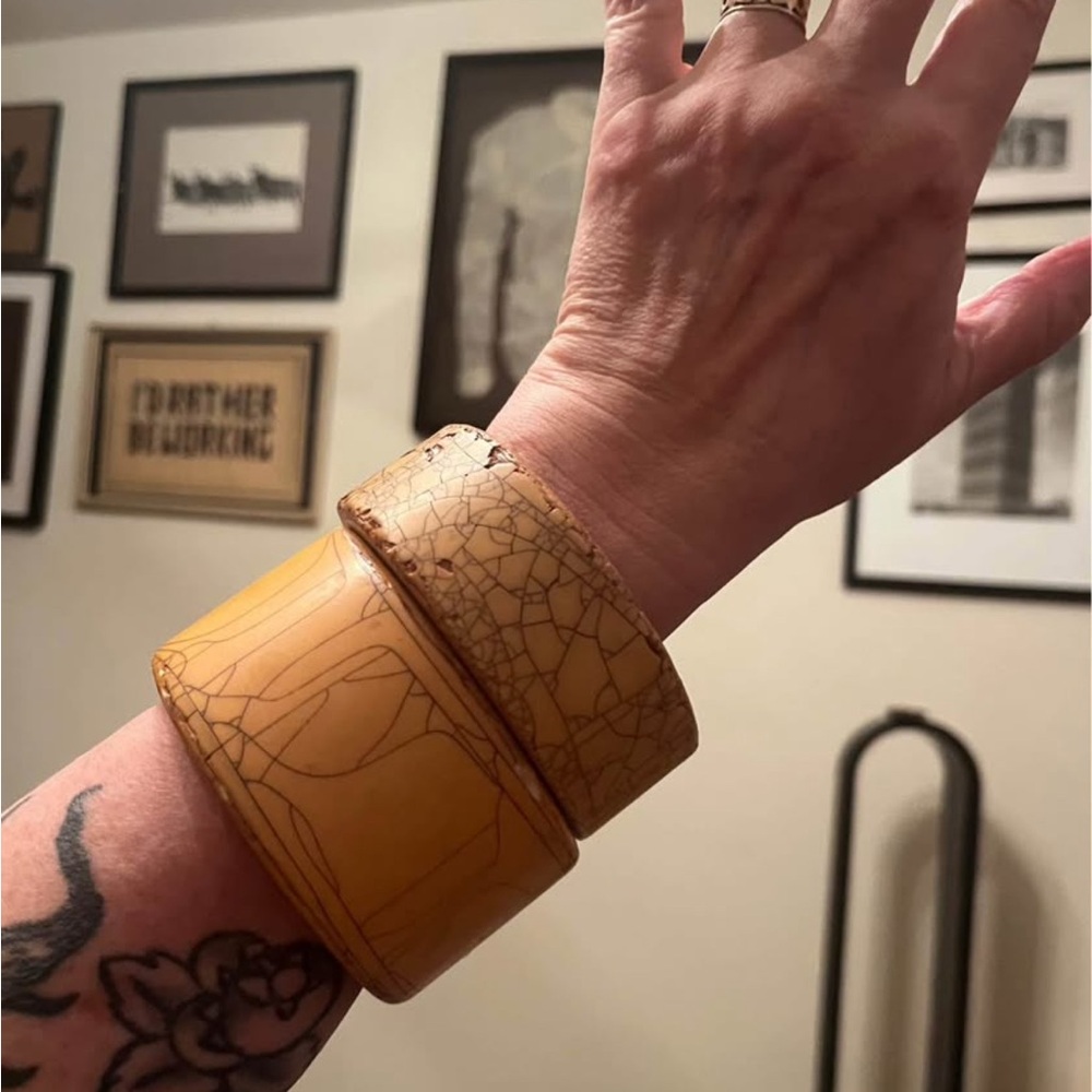 Vintage Yellow and 1990s Bangle Bracelets by Italian Designer Donatella Pellini
